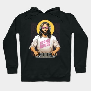 Funny Jesus Raves // DJ Jesus with Turntables Hoodie